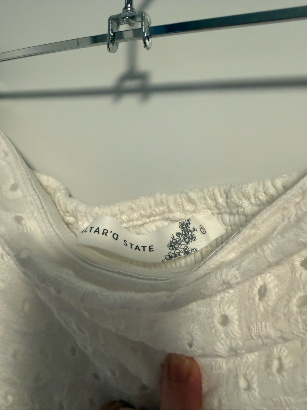Altar'd State White Eyelet strapless maxi dress